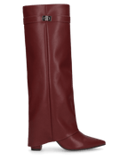 LILY  - stivali alti bordeaux con risvolto
