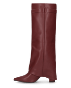 LILY  - stivali alti bordeaux con risvolto