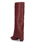 LILY  - stivali alti bordeaux con risvolto