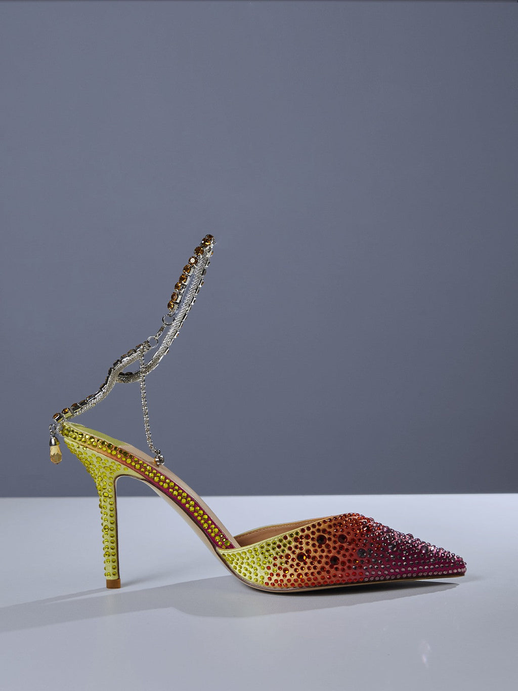Lyre Fringe Crystal Heels