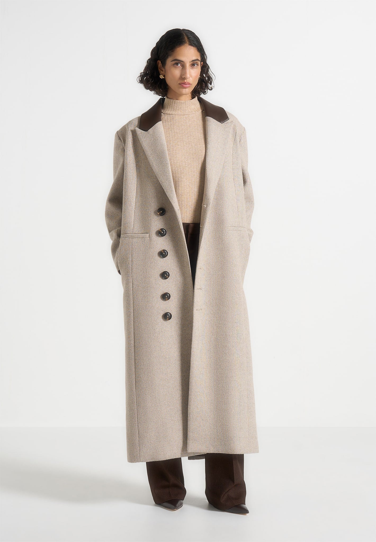 Anissa - Oversized Coat with Leather Belt