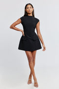 Celestia Cap Sleeve Mini Dress | Black