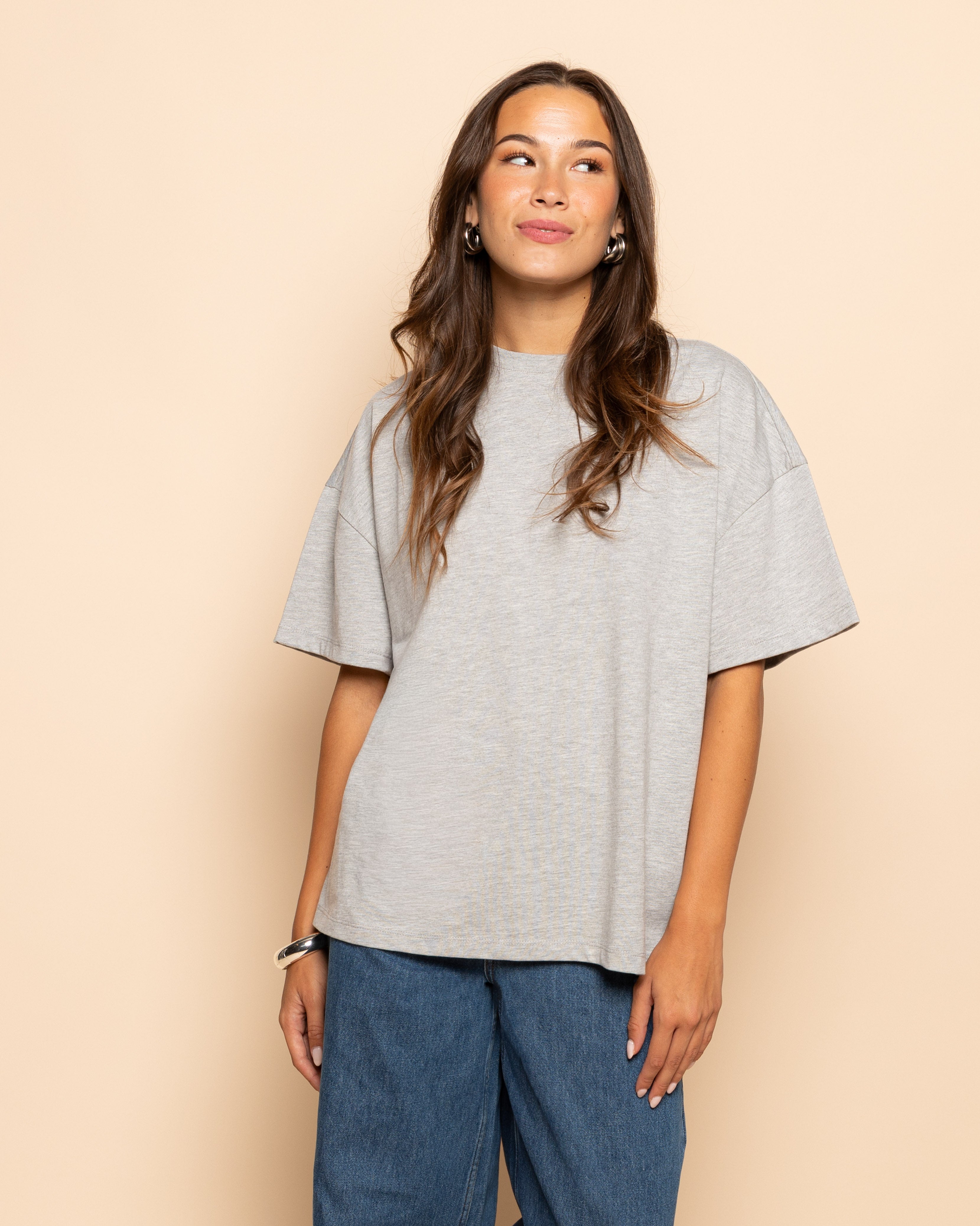 BASIC OVERSIZED TEE GREY MELANGE