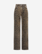 LEOPARD BOOTCUT JEANS BLACK