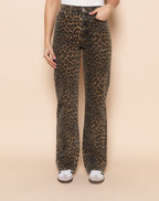 LEOPARD BOOTCUT JEANS BLACK