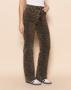 LEOPARD BOOTCUT JEANS BLACK