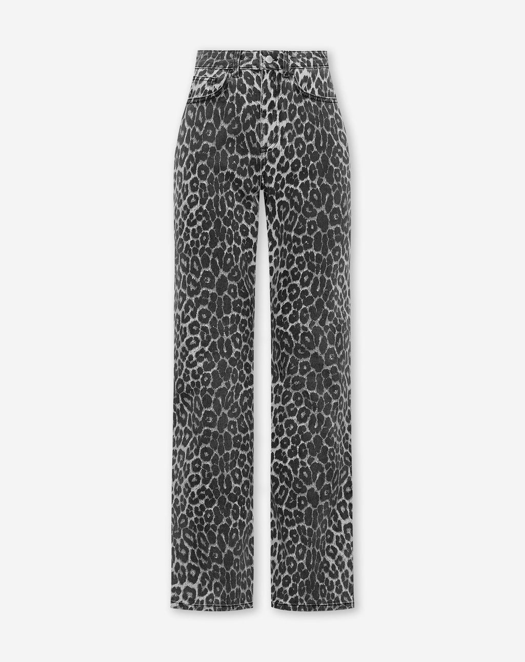 LEOPARD BOOTCUT JEANS GREY