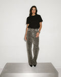 LEOPARD BOOTCUT JEANS GREY