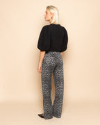 LEOPARD BOOTCUT JEANS GREY
