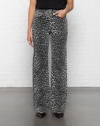 LEOPARD BOOTCUT JEANS GREY