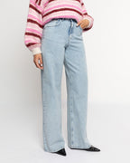 COMFORT WIDE LEG JEANS LICHTBLAUW