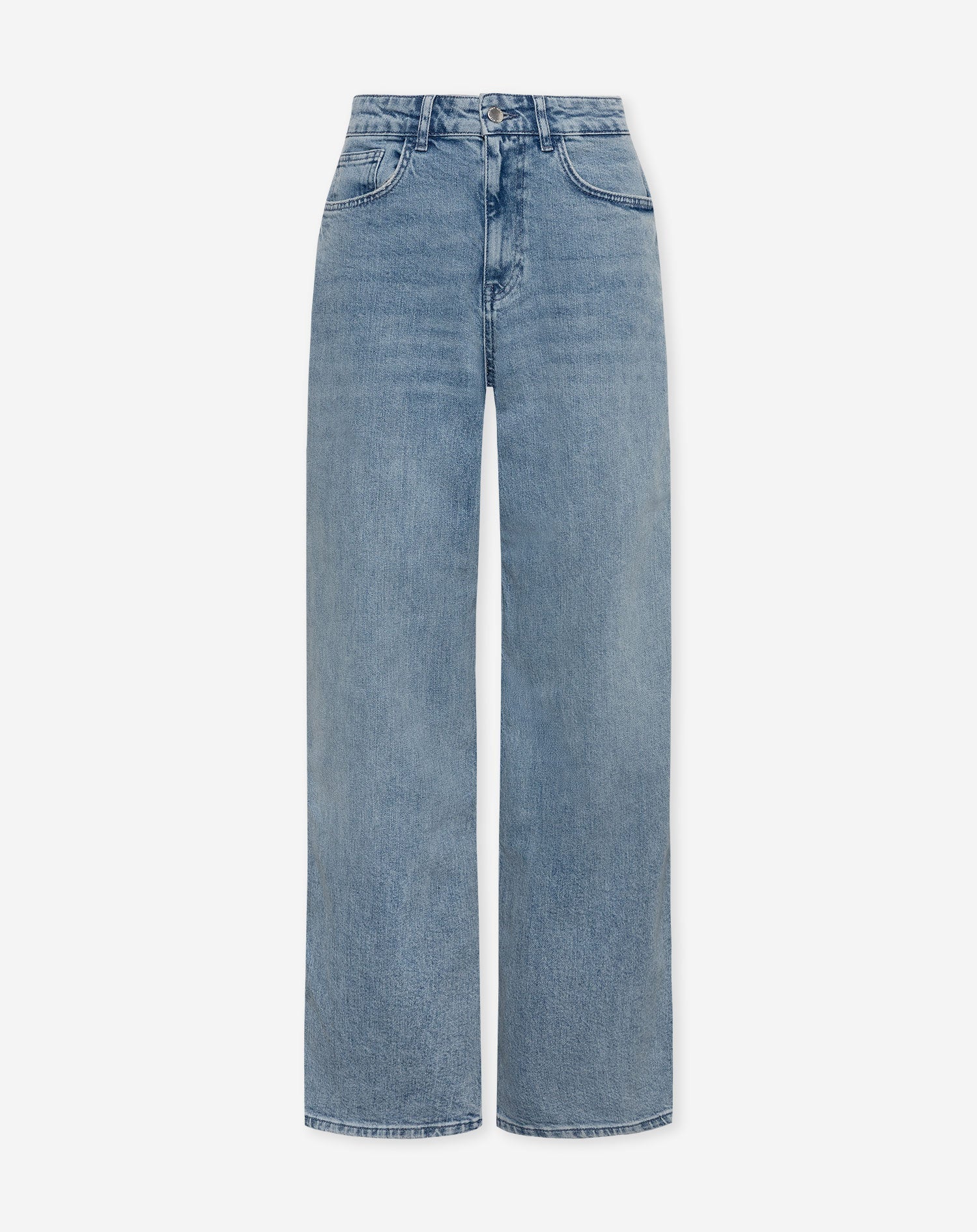 COMFORT WIDE LEG JEANS MID BLUE