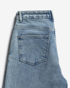 COMFORT WIDE LEG JEANS MID BLUE