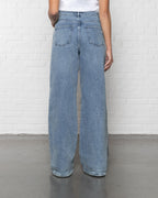 COMFORT WIDE LEG JEANS MID BLUE