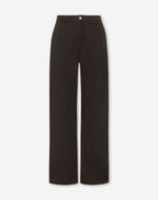 FLOWY DENIM WIDE LEG JEANS BROWN