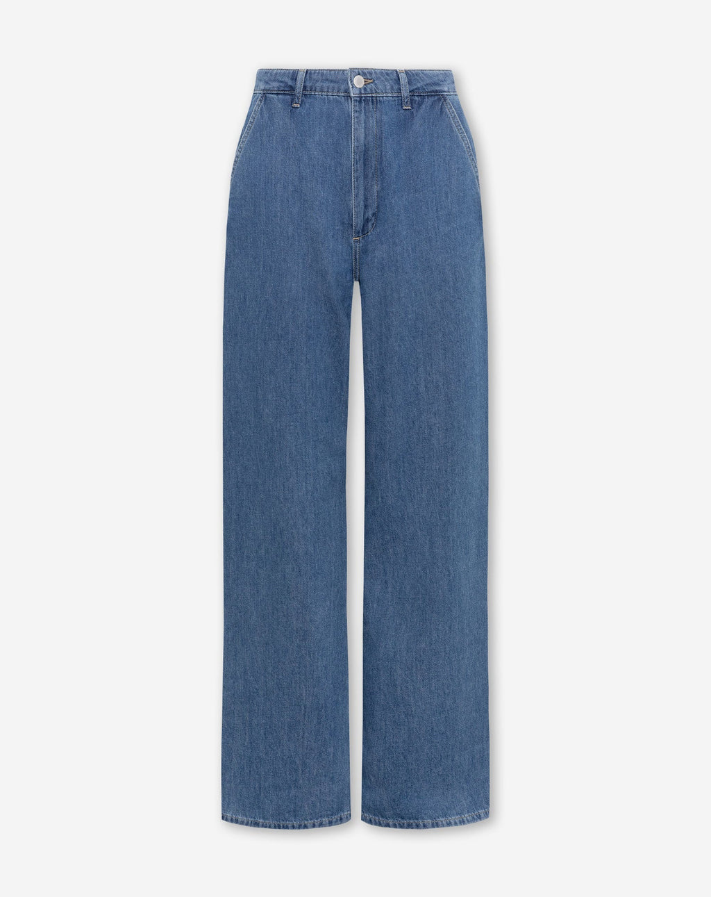 FLOWY DENIM WIDE LEG JEANS MID BLUE