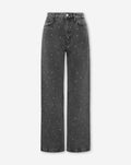 ALLOVER STUD WIDE LEG JEANS GREY