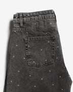 ALLOVER STUD WIDE LEG JEANS GREY