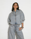 LOTTE BUBBLE HEM JACKET VINTAGE BLUE