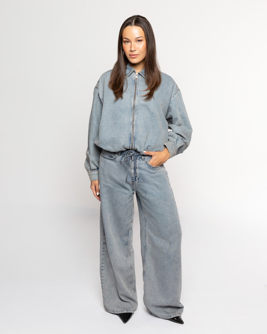 LOTTE BUBBLE HEM JACKET VINTAGE BLUE