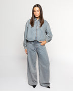 LOTTE BUBBLE HEM JACKET VINTAGE BLUE