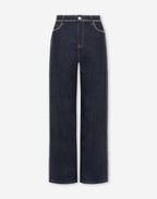LIA STUD WIDE LEG JEANS RIGID BLUE