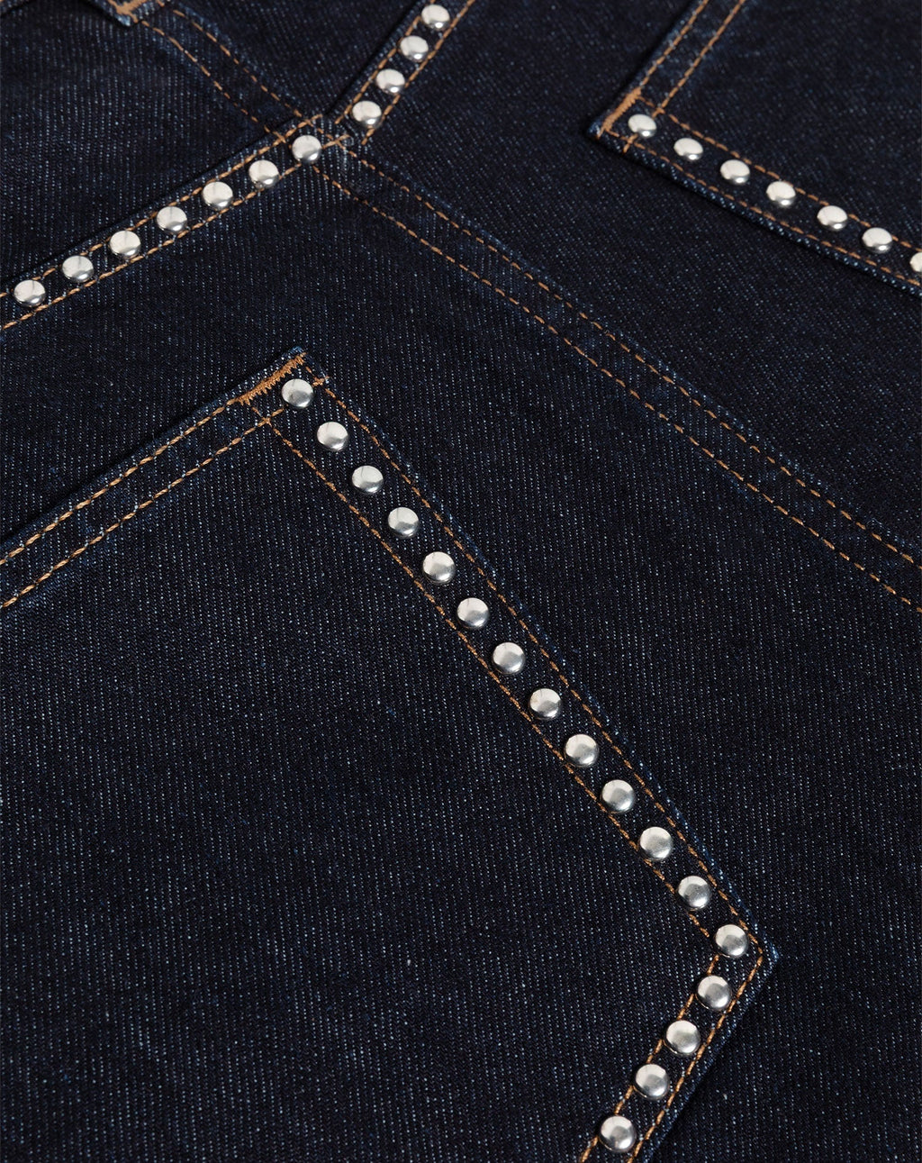 LIA STUD WIDE LEG JEANS RIGID BLUE