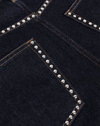 LIA STUD WIDE LEG JEANS RIGID BLUE