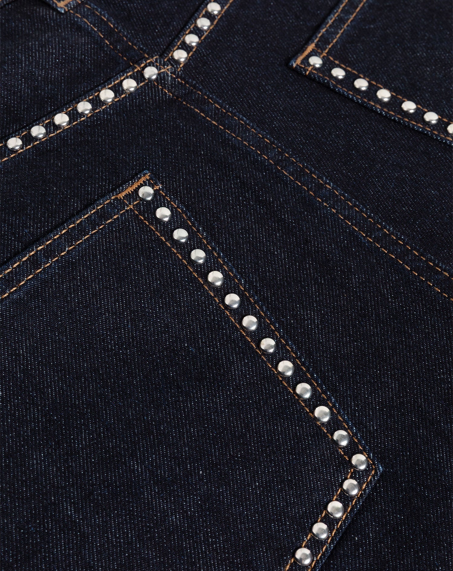 LIA STUD WIDE LEG JEANS RIGID BLUE