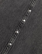 STUD SEAM WIDE LEG JEANS GREY