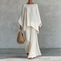 Cristina | Two-Piece Linen Blend Set with Long Sleeves and Loose Pants