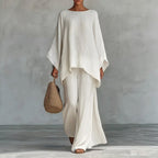 Cristina | Two-Piece Linen Blend Set with Long Sleeves and Loose Pants