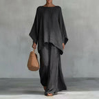 Cristina | Two-Piece Linen Blend Set with Long Sleeves and Loose Pants