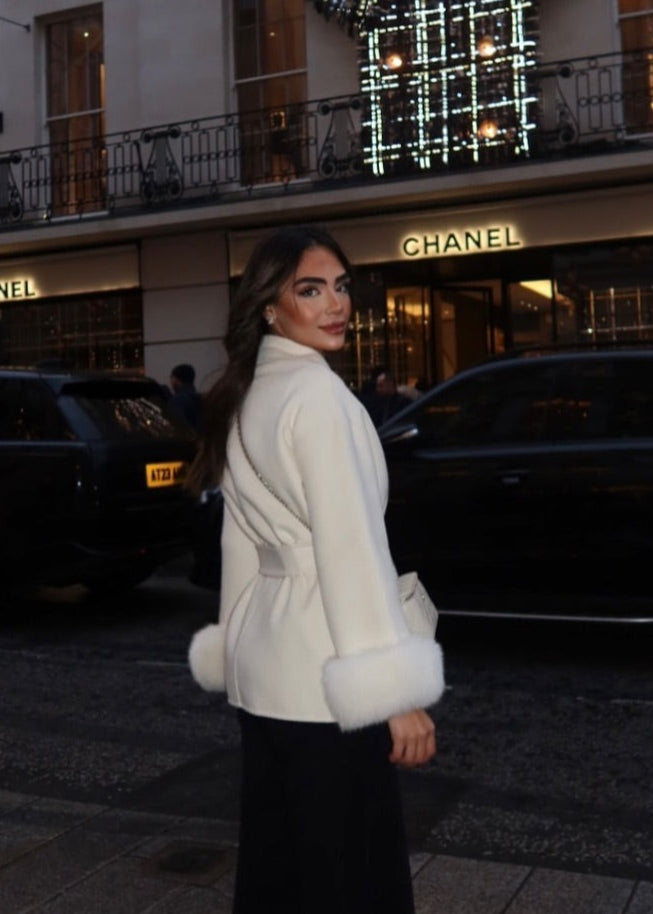 ELARA WOOL COAT (Removable fur)