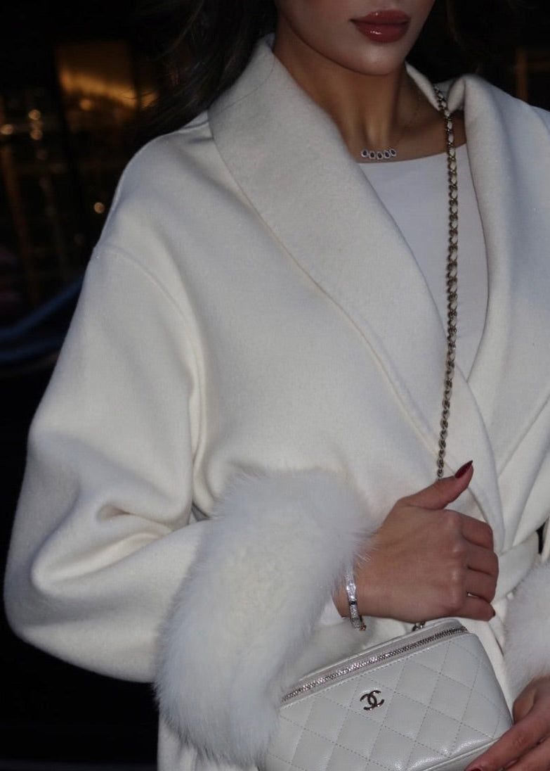ELARA WOOL COAT (Removable fur)