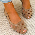 Beige classic orthopedic sandals by 64b136-1e, featuring supportive cushioned straps and sturdy sole for comfortable wear.