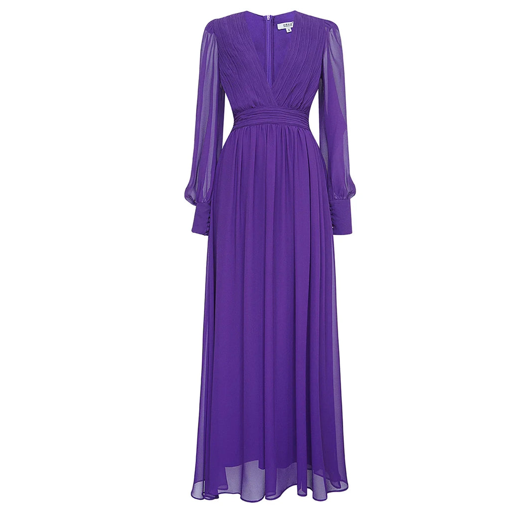 Reviere long purple dress