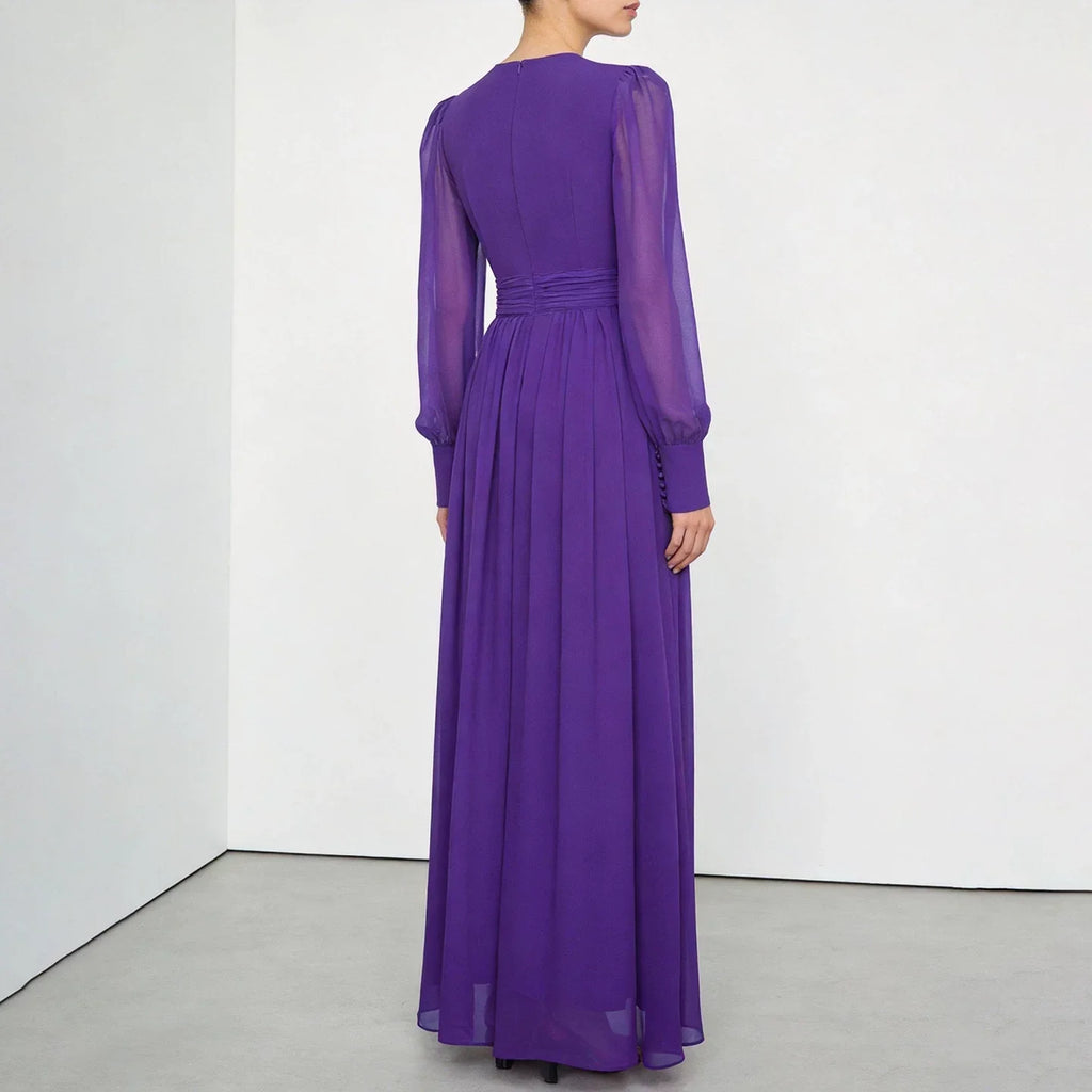 Reviere long purple dress