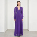 Reviere long purple dress