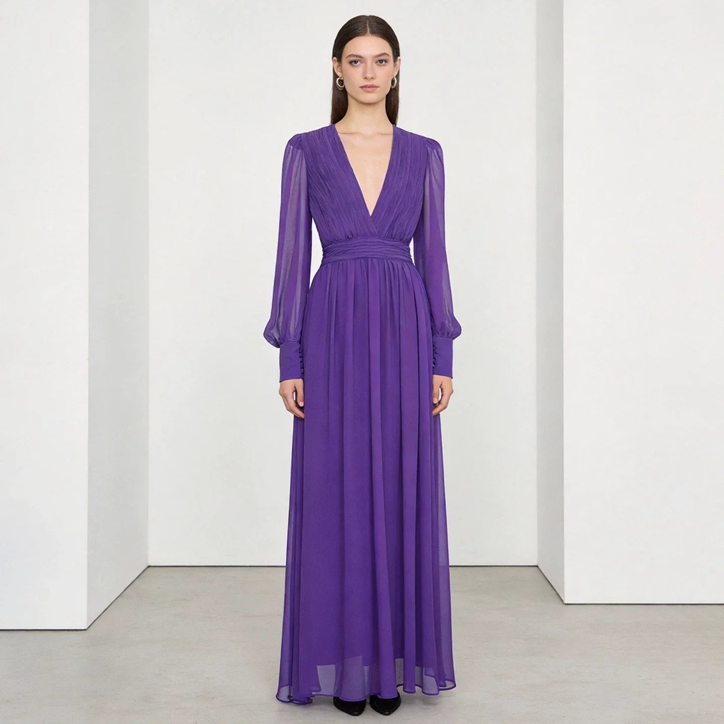 Reviere long purple dress