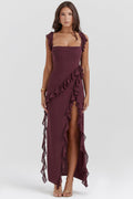 Amira Long Dress – Dark Plum