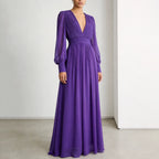Reviere long purple dress