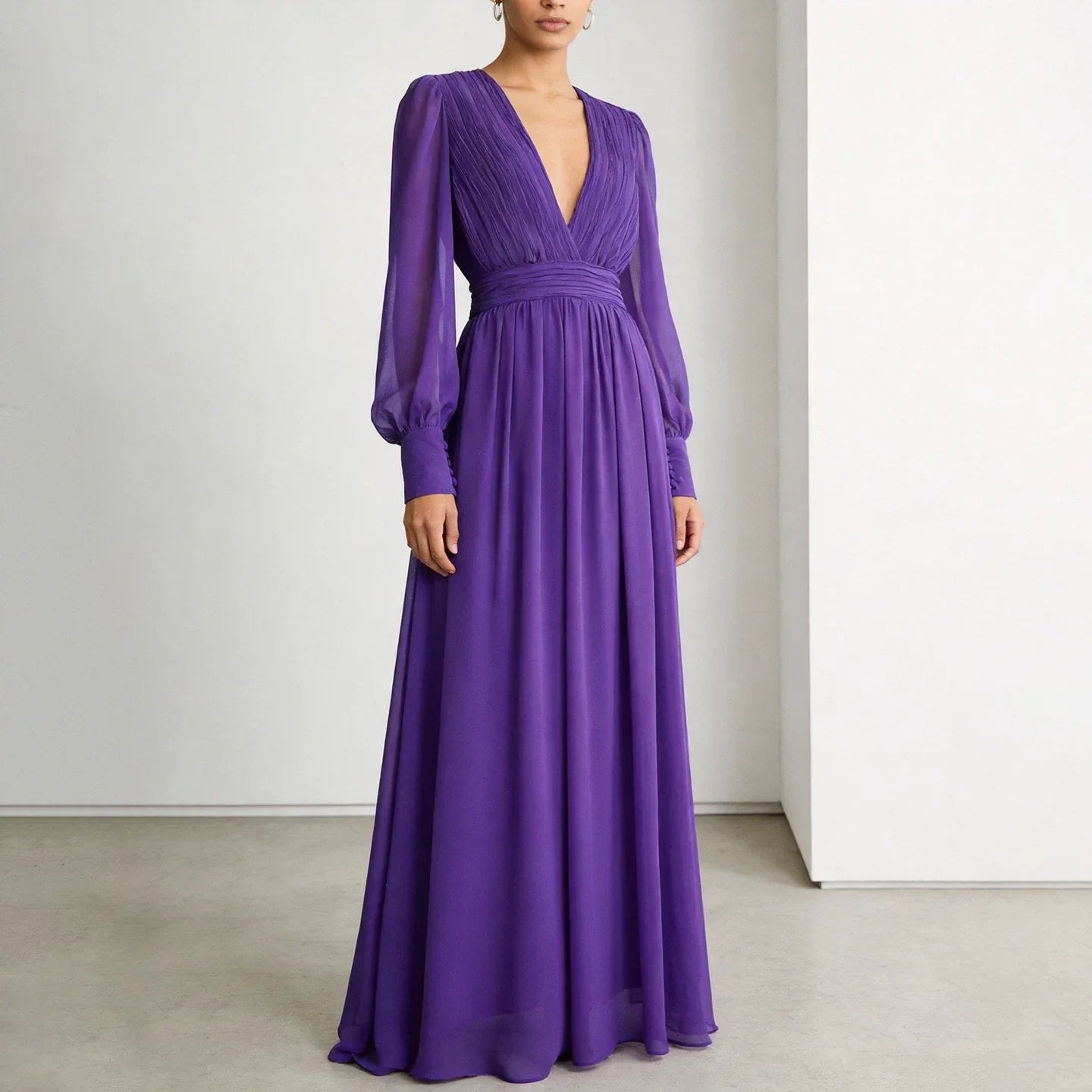 Reviere long purple dress