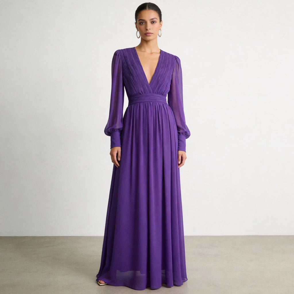Reviere long purple dress
