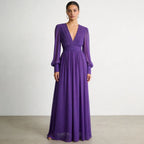 Reviere long purple dress