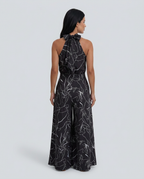 Ellen | Printed Wide-Leg Jumpsuit with Halter Neck