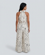 Ellen | Printed Wide-Leg Jumpsuit with Halter Neck