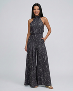 Ellen | Printed Wide-Leg Jumpsuit with Halter Neck