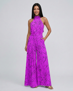 Ellen | Printed Wide-Leg Jumpsuit with Halter Neck