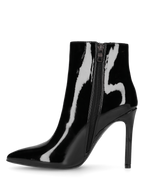 QUINN - stivaletto con tacco a punta effetto glassy nero